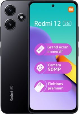 Smartphone XIAOMI Redmi 12 5G 256Go Noir