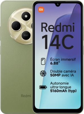 Smartphone XIAOMI Redmi 14C 256Go Vert