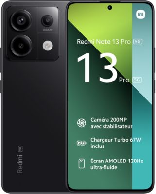 Smartphone XIAOMI Redmi Note 13 Pro 256Go Noir 5G