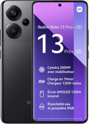 Smartphone XIAOMI Redmi Note 13 Pro Plus 256Go Noir 5G