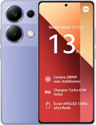 Smartphone XIAOMI Redmi Note 13 Pro 512Go Lavande 4G Reconditionné