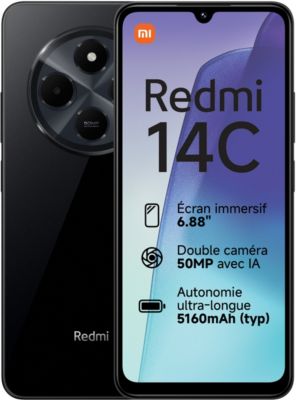 Smartphone XIAOMI Redmi 14C 256Go Noir