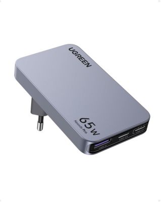 Adaptateur de voyage UGREEN Chargeur secteur mini 65W Gris clair