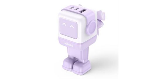 Chargeur UGREEN Robot 2ports USBC 1port USBA Violet 65W