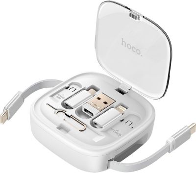  HOKO Câble 6-en-1 rétractable 60W - Blanc HOKO Câble 6-en-1 rétractable 60W - Blanc
