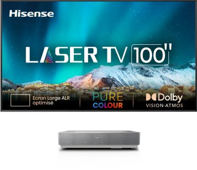 Vidéoprojecteur home cinéma HISENSE 100L5HD Laser TV + écran ALR FRESNEL