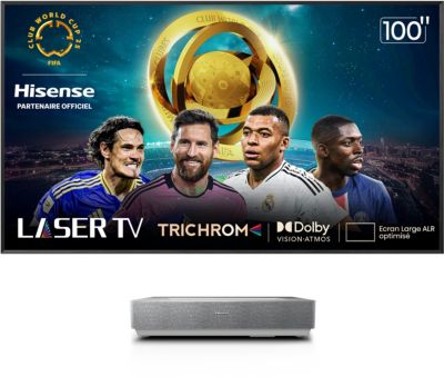 Vidéoprojecteur home cinéma HISENSE 100L5ND Laser TV + écran ALR FRESNEL