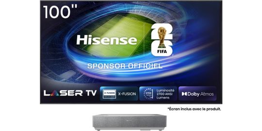 Vidéoprojecteur home cinéma HISENSE 100L5ND Laser TV + écran ALR FRESNEL