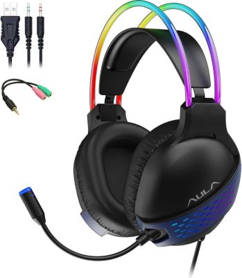 Casque gamer AULA S503 - Arceau RGB pour PC & consoles