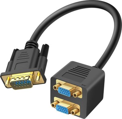 Adaptateur VGA LINQ VGA Mâle vers 2x VGA Femelles Noir