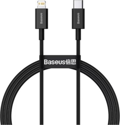 Câble alimentation BASEUS USB-C-Lightning 20W 1m Câble de Charge