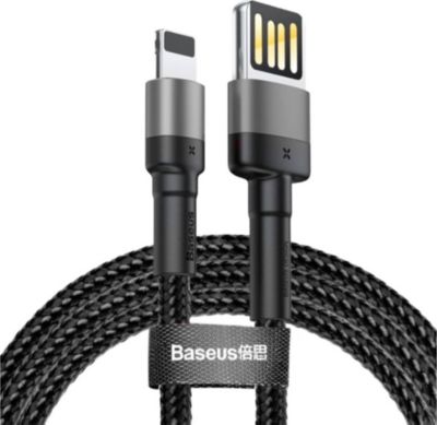 Câble alimentation BASEUS USB-Lightning Double Face 2,4A 2m Câble