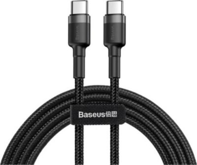Câble alimentation BASEUS USB-C-USB-C 60W 1m Câble de Charge