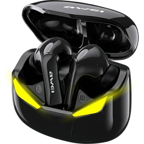 Écouteurs Gaming, Bluetooth 5.1 avec Design LED et Contrôle Tactile,  Étanche IPX5, Awei - Noir - Français