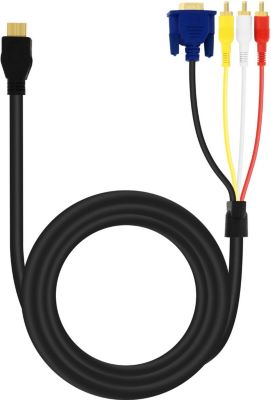 Câble HDMI LINQ HDMI vers VGA Mâle et 3 RCA Mâles 1.5m