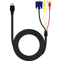 Câble HDMI LINQ HDMI vers 3x RCA Mâles et VGA 1.5m A4001