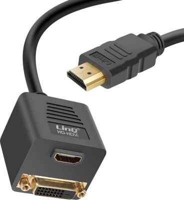 Adaptateur HDMI LINQ HDMI vers DVI-D et HDMI Compact Noir