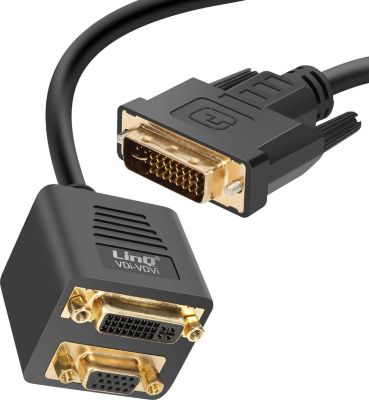 Adaptateur VGA LINQ DVI-I vers VGA et DVI-I Compact Noir