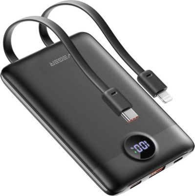 Batterie externe VEGER USB 10000mAh + Câble USB C et Lightning