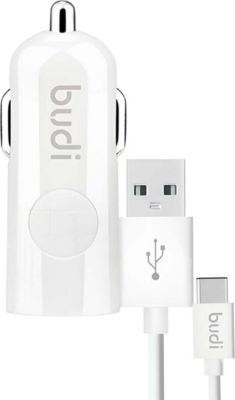 Chargeur allume cigare BUDI Budi Chargeur Voiture USB 12W LED avec C