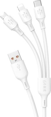 Câble trio JOYROOM USB C  micro USB Lightning 480Mb 6A 1.2m
