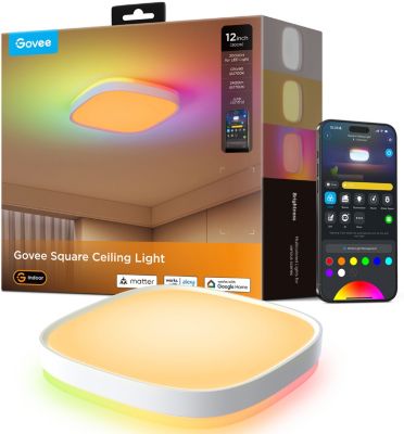 Plafonnier GOVEE Plafonnier connecte carre RGBWW+RGBIC 12