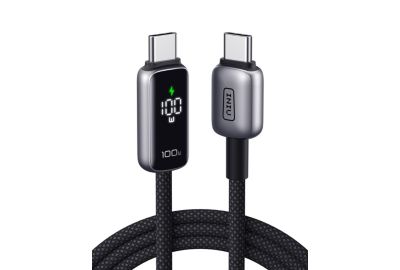 Câble de charge INIU vers USB-C 100W affichage digital noir