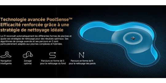 Robot piscine DREAME Z1 Pro sans fil - fond, parois, ligne d