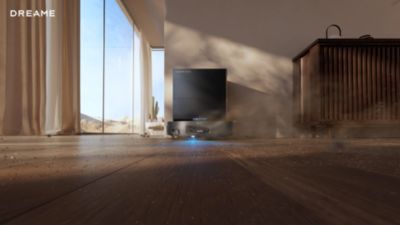 Voir la vidéo pour Robot Aspirateur Laveur DREAME X60 Pro Ultra Complete Gris, double bras robotisé extensible jusqu'à 18cm