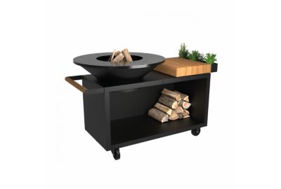 Barbecue charbon OFYR Island Black 100 PRO Teak Wood