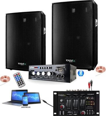 Pack sono BM SONIC PACK SONO DJ 600W + AMPLI USB BLUETOOTH