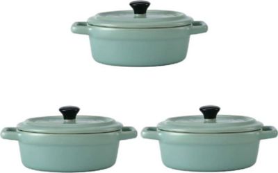 Mini cocotte HOBBYTECH Lot de 3 mini cocottes ovales bleus
