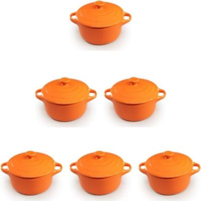 Mini cocotte HOBBYTECH Lot de 6 Minis cocottes Orange