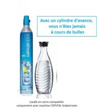 Bouteille SODASTREAM Pack Cylindre CO2 60L + 1 carafe verre