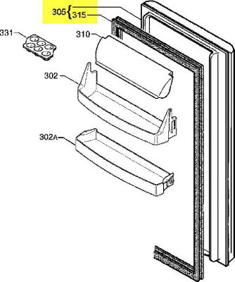 Porte ELECTROLUX porte refrigerateur service