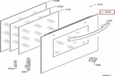 Verre FAURE porte extérieure de four