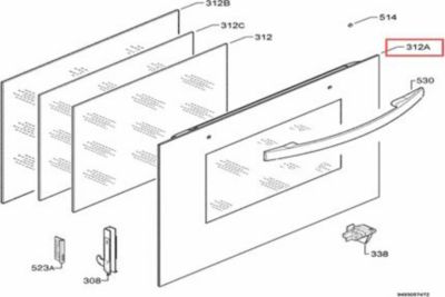 Verre FAURE porte extérieure de four