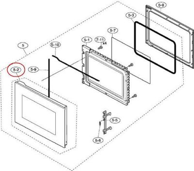 Pièce détachée ARTHUR MARTIN verre de porte