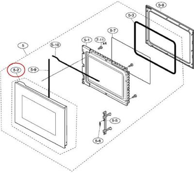 Pièce détachée ARTHUR MARTIN verre de porte