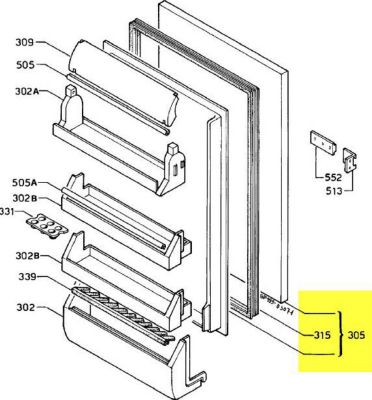 Porte ZANUSSI PORTE REFRIGERATEUR + JOINT MAGNETIQUE P