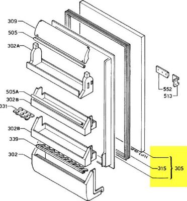 Porte ZANUSSI PORTE REFRIGERATEUR + JOINT MAGNETIQUE P Porte ZANUSSI PORTE REFRIGERATEUR + JOINT MAGNETIQUE P
