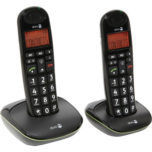 Doro - Téléphone sans fil Senior Doro PhoneEasy® 100w duo- Noir - Téléphone  fixe sans fil - Rue du Commerce