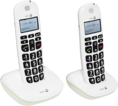 Téléphone fixe sans filaire duo noir vert DORO