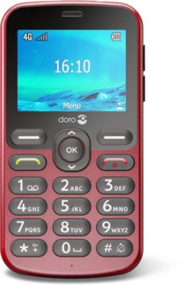 Téléphone Portable À Clapet Séniors Doro 1880 2,8" Micro Sim Rouge