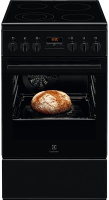 Cuisinière Vitrocéramique 4 Feux 57l 50 cm Chaleur tournante