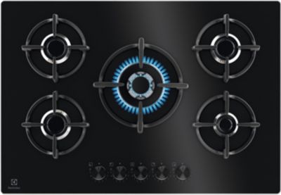 Plaque gaz 5 feux encastrable - Klarstein - 90 cm - tables de cuisson  vitrocéramique - plaque de cuisson gaz - noir