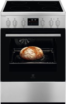 BEKO Cuisinière vitrocéramique FSE67300XCS, 60 cm, 4 foyers, Four