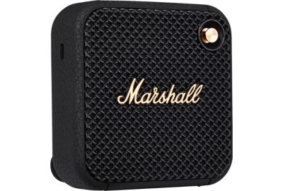 Marshall Willen Haut-parleurs Bluetooth sans Fil 15 Heures de Lecture IP67 étanche Charge Rapide empilable Noir et Laiton 