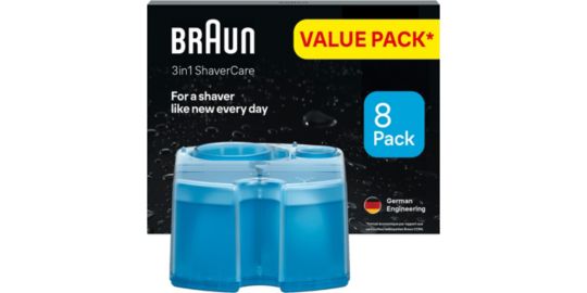 Cartouche nettoyante BRAUN nettoyante ShaverCare 3-en-1 pour rasoir x8 cartouches