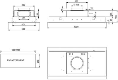 Hotte encastrable ROBLIN CONFIDENCE 1000 N/M